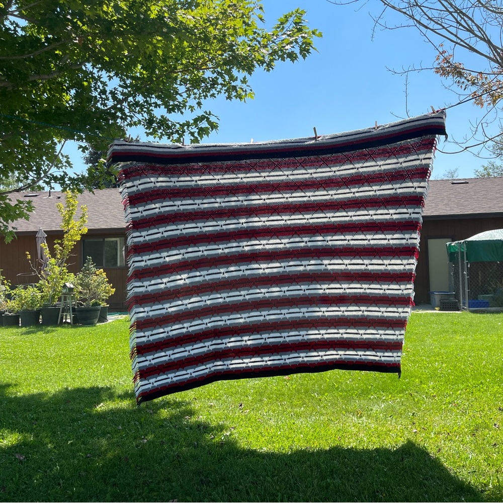 Handmade crocheted blanket.